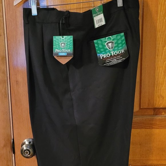 NWT Pro Tour Men's Performance Golf Pants Skacks 42x30 Black - Picture 1 of 4